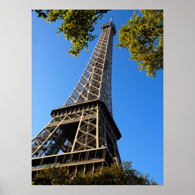 Eiffel tower of Paris in France Holiday Postcard Poster (Front)