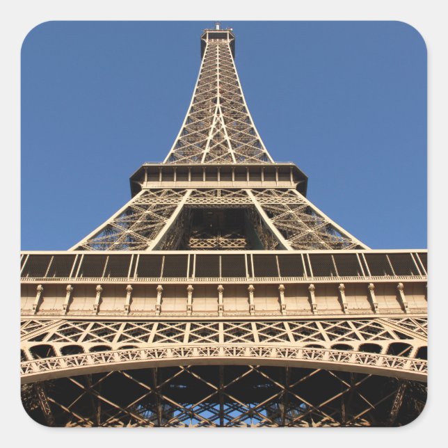 Eiffel tower of Paris in France Square Sticker (Front)