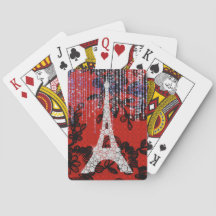 Eiffel Tower on Lace 2 Playing Cards