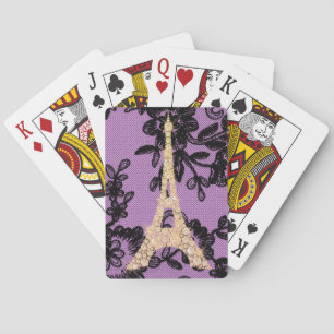 Eiffel Tower on Lace Playing Cards