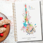 Eiffel Tower Paint Splatter Print Daily Planner<br><div class="desc">Personalise this colourful and artistic impression of the Eiffel Tower that features an artist's pallet,  paint splattered Eiffel Tower and cherry blossoms,  and keep yourself organised on a daily basis.</div>