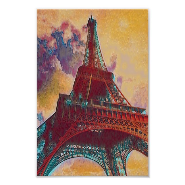 Eiffel Tower Painting Photo Print (Front)