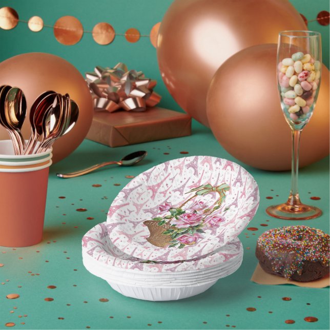 Eiffel Tower Paper Bowls Paper Plate (Multi)
