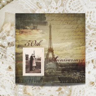 Eiffel Tower Paris 50th Wedding anniversary Invitation