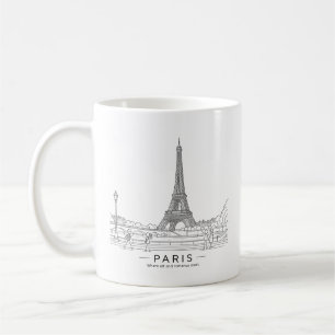 Eiffel Tower Paris Architectural Line Art Coffee Mug