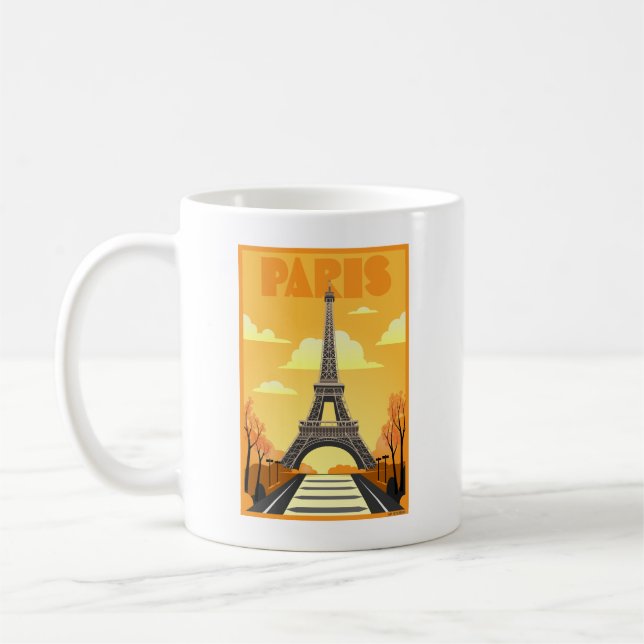 Eiffel Tower Paris Art Deco Coffee Mug (Left)