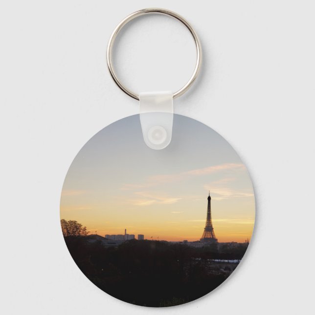 Eiffel Tower Paris at Sunset Key Ring (Front)