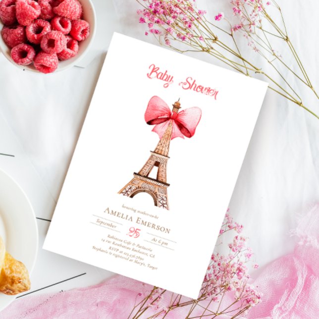 Eiffel Tower Paris Baby Shower Invitation (Creator Uploaded)