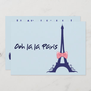Eiffel Tower Paris Birthday Invitation