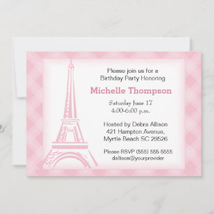 Eiffel Tower Paris  Birthday Invitations