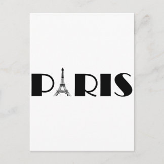 Eiffel Tower Paris Black & White Postcard