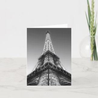 Eiffel Tower Paris Blank Note Card Black White