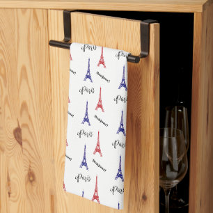 Eiffel Tower Paris Bonjour Kitchen Towel