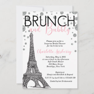 Eiffel Tower Paris Bridal Shower Brunch Invitation
