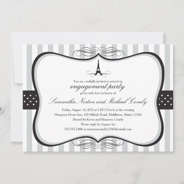 Eiffel Tower Paris Bridal Shower Invitation (Front)