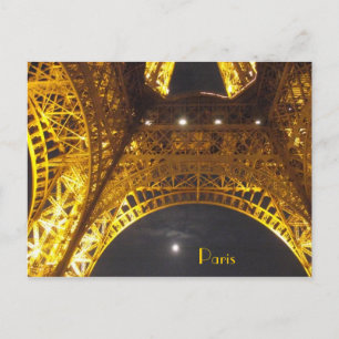 Eiffel Tower Paris by moonlight Postcard