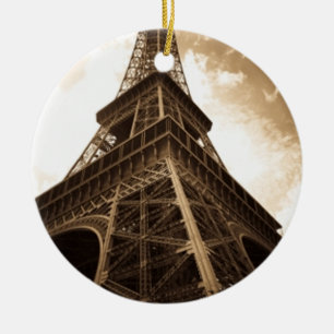 Eiffel tower Paris Ceramic Tree Decoration