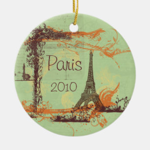 Eiffel Tower Paris Ceramic Tree Decoration