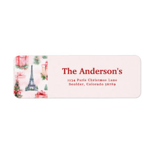 Eiffel Tower, Paris Chic Pink Christmas Address