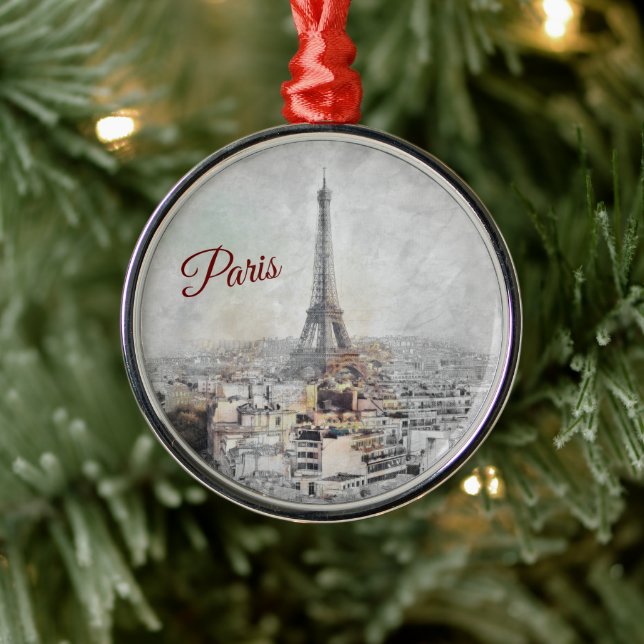 Eiffel Tower Paris Christmas Ornament | Elegant  (Tree)