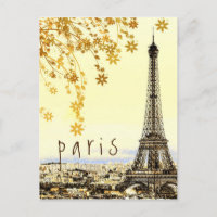 Eiffel Tower Paris City Rustic Vintage View