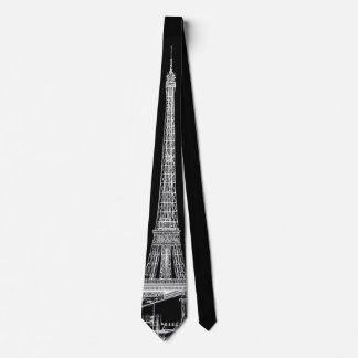 Eiffel Tower Paris Cityscape Sketches Men's Tie