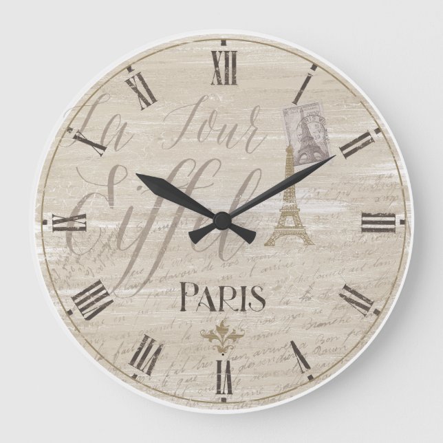 Eiffel Tower Paris Decorative Clock (Front)