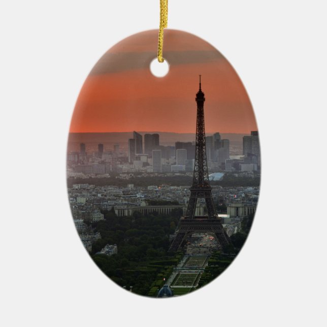 Eiffel Tower Paris Europe Travel Ceramic Tree Decoration (Front)