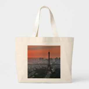 Eiffel Tower Paris Europe Travel Large Tote Bag