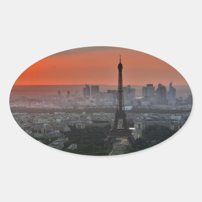 Eiffel Tower Paris Europe Travel Oval Sticker (Front)