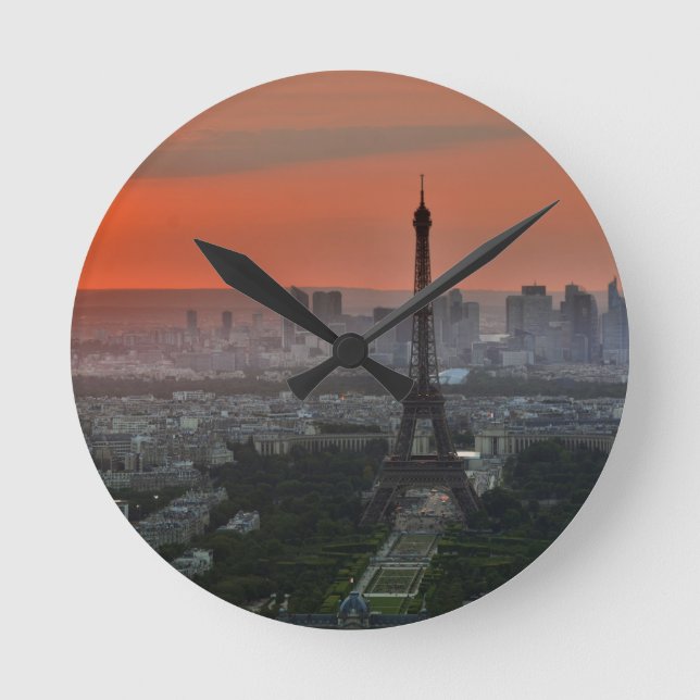 Eiffel Tower Paris Europe Travel Round Clock (Front)