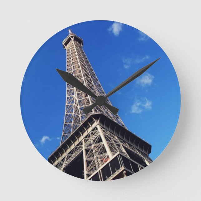 Eiffel Tower Paris Europe Travel Round Clock (Front)
