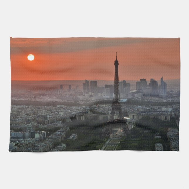 Eiffel Tower Paris Europe Travel Tea Towel (Horizontal)