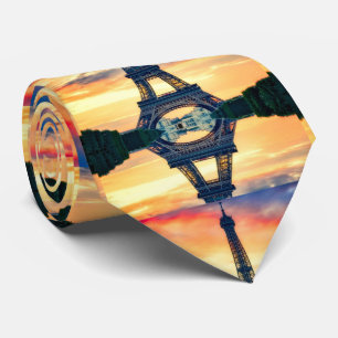 Eiffel Tower Paris Evening European Travel Tie