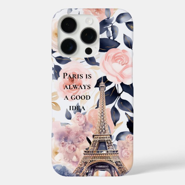 Eiffel Tower Paris Floral Case-Mate iPhone Case (Back)