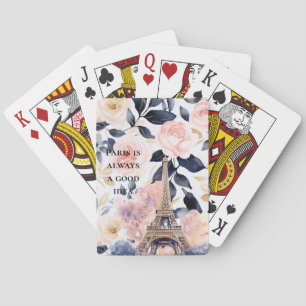 Eiffel Tower Paris Floral Playing Cards