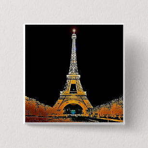Eiffel Tower, Paris, France 15 Cm Square Badge