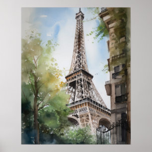 Eiffel Tower Paris France Art Print Poster