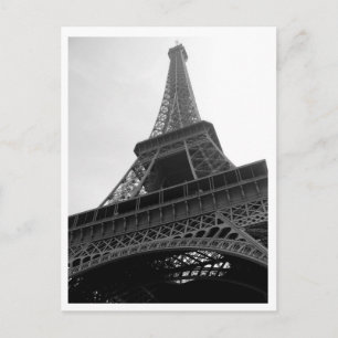 Eiffel Tower Paris France b/w Postcard