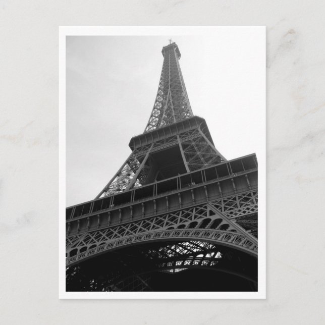 Eiffel Tower Paris France b/w Postcard (Front)