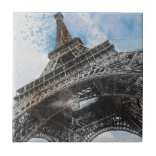 Eiffel Tower Paris France Ceramic Tile – Elegant 