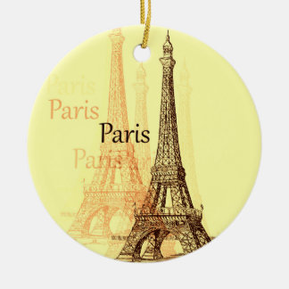 Eiffel Tower, Paris France Ceramic Tree Decoration