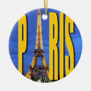 Eiffel Tower Paris France Ceramic Tree Decoration