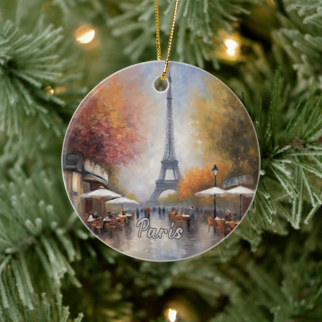 Eiffel Tower Paris France Ceramic Tree Decoration (Tree)
