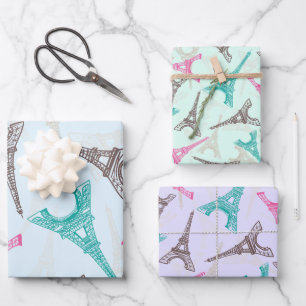 Eiffel Tower Paris France Design Wrapping Paper Sheet
