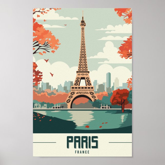 Eiffel Tower Paris France Famous Travel Place Poster (Front)