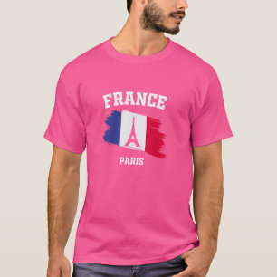 Eiffel Tower Paris France French Flag Parisian Vac T-Shirt
