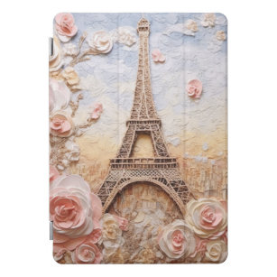 Eiffel Tower Paris France French Pink Floral iPad Pro Cover