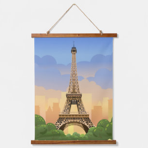 Eiffel Tower Paris France Hanging Tapestry