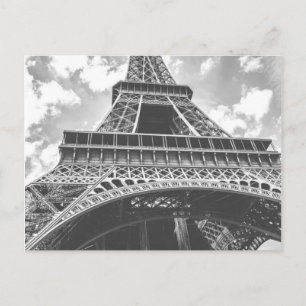 Eiffel Tower, Paris, France in black and white Postcard